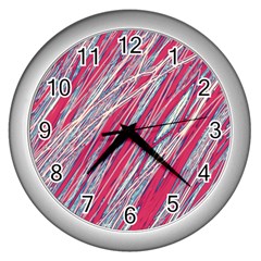 Purple Decorative Pattern Wall Clocks (silver) 