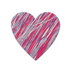 Purple Decorative Pattern Heart Magnet by Valentinaart