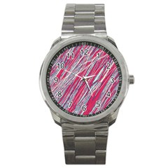 Purple Decorative Pattern Sport Metal Watch