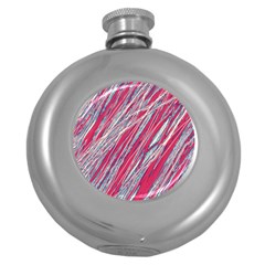 Purple Decorative Pattern Round Hip Flask (5 Oz)