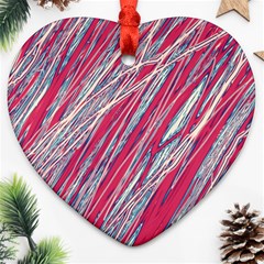 Purple Decorative Pattern Heart Ornament (2 Sides) by Valentinaart