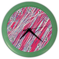 Purple Decorative Pattern Color Wall Clocks by Valentinaart