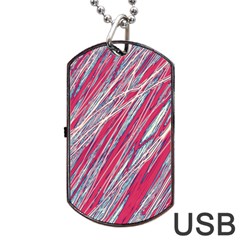 Purple Decorative Pattern Dog Tag Usb Flash (two Sides) 