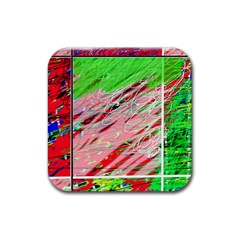 Colorful Pattern Rubber Coaster (square)  by Valentinaart