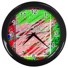 Colorful Pattern Wall Clocks (black)