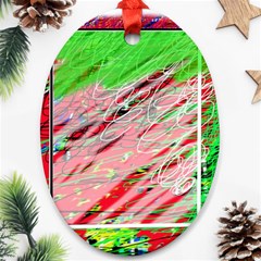 Colorful Pattern Oval Ornament (two Sides)