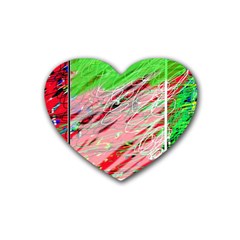 Colorful Pattern Heart Coaster (4 Pack) 