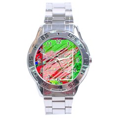 Colorful Pattern Stainless Steel Analogue Watch