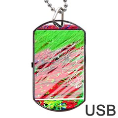 Colorful Pattern Dog Tag Usb Flash (one Side)