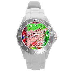 Colorful Pattern Round Plastic Sport Watch (l)