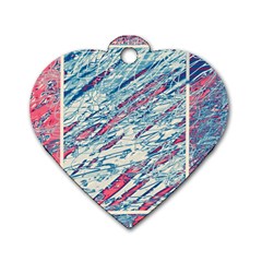 Colorful Pattern Dog Tag Heart (two Sides)