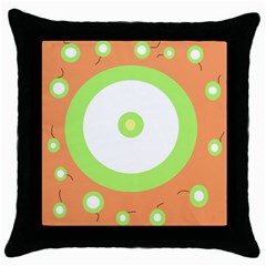 Green And Orange Design Throw Pillow Case (black)