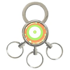 Green And Orange Design 3-ring Key Chains by Valentinaart