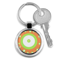 Green And Orange Design Key Chains (round) 