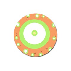 Green And Orange Design Magnet 3  (round) by Valentinaart