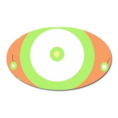 Green And Orange Design Oval Magnet