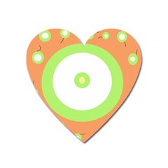 Green And Orange Design Heart Magnet