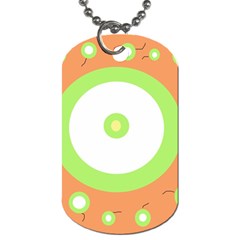 Green And Orange Design Dog Tag (one Side)