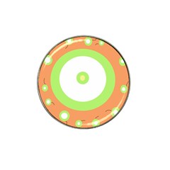 Green And Orange Design Hat Clip Ball Marker (4 Pack)