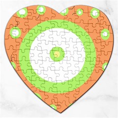 Green And Orange Design Jigsaw Puzzle (heart)