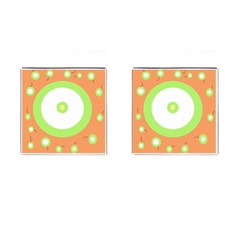 Green And Orange Design Cufflinks (square)