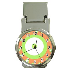 Green And Orange Design Money Clip Watches