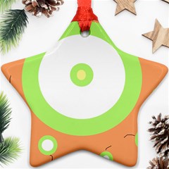 Green And Orange Design Star Ornament (two Sides) 