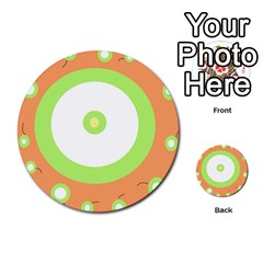 Green And Orange Design Multi-purpose Cards (round) 