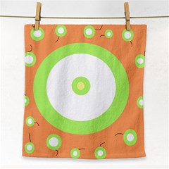 Green And Orange Design Face Towel by Valentinaart