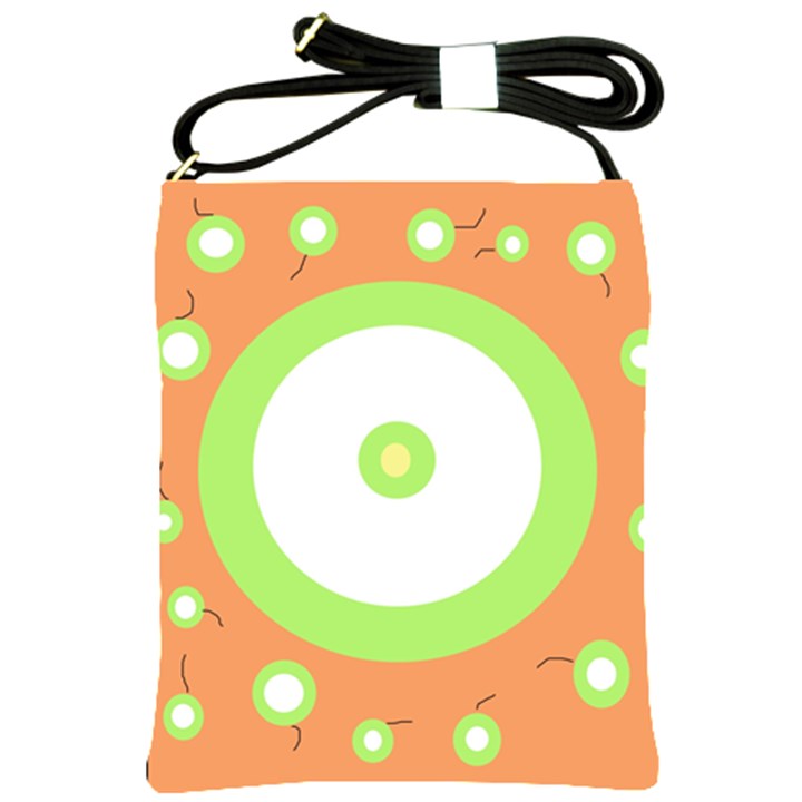 Green and orange design Shoulder Sling Bags