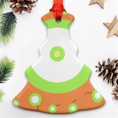 Green And Orange Design Christmas Tree Ornament (2 Sides)