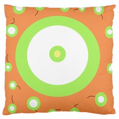 Green And Orange Design Large Cushion Case (one Side)