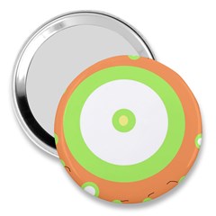 Green And Orange Design 3  Handbag Mirrors