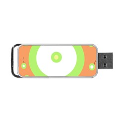 Green And Orange Design Portable Usb Flash (one Side)