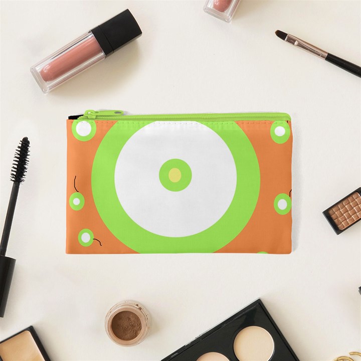 Green and orange design Cosmetic Bag (XS)