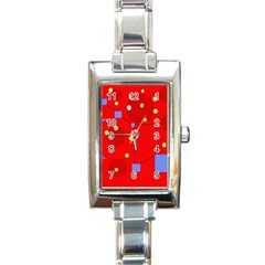 Red Sky Rectangle Italian Charm Watch by Valentinaart