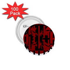 Red, black and white decorative abstraction 1.75  Buttons (100 pack) 