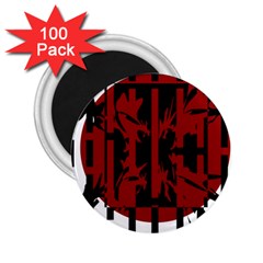 Red, black and white decorative abstraction 2.25  Magnets (100 pack) 