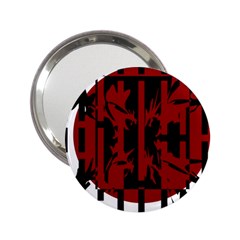 Red, black and white decorative abstraction 2.25  Handbag Mirrors