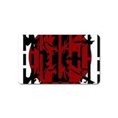 Red, black and white decorative abstraction Magnet (Name Card)