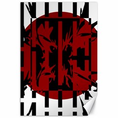 Red, black and white decorative abstraction Canvas 20  x 30  