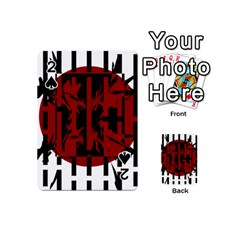 Red, black and white decorative abstraction Playing Cards 54 (Mini) 