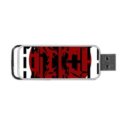 Red, black and white decorative abstraction Portable USB Flash (Two Sides)