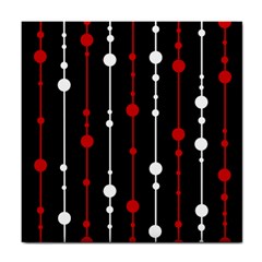 Red Black And White Pattern Tile Coasters by Valentinaart