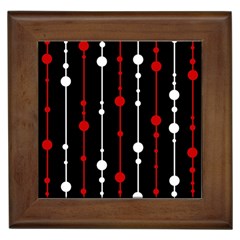 Red Black And White Pattern Framed Tiles