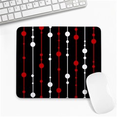 Red Black And White Pattern Large Mousepads