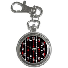 Red Black And White Pattern Key Chain Watches