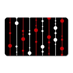 Red Black And White Pattern Magnet (rectangular)