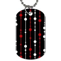 Red Black And White Pattern Dog Tag (two Sides)