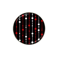 Red Black And White Pattern Hat Clip Ball Marker (4 Pack)